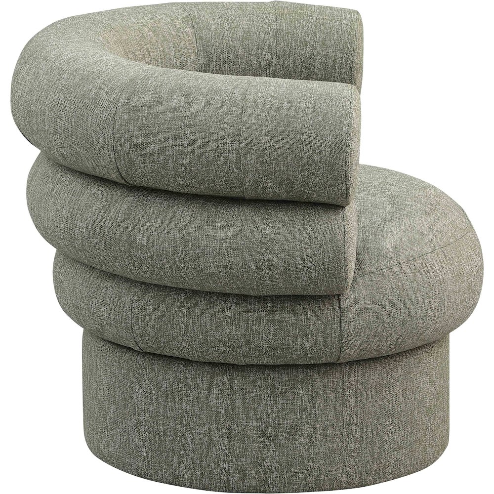 Valentina Green Linen Textured Fabric Accent Swivel Chair. Picture 4