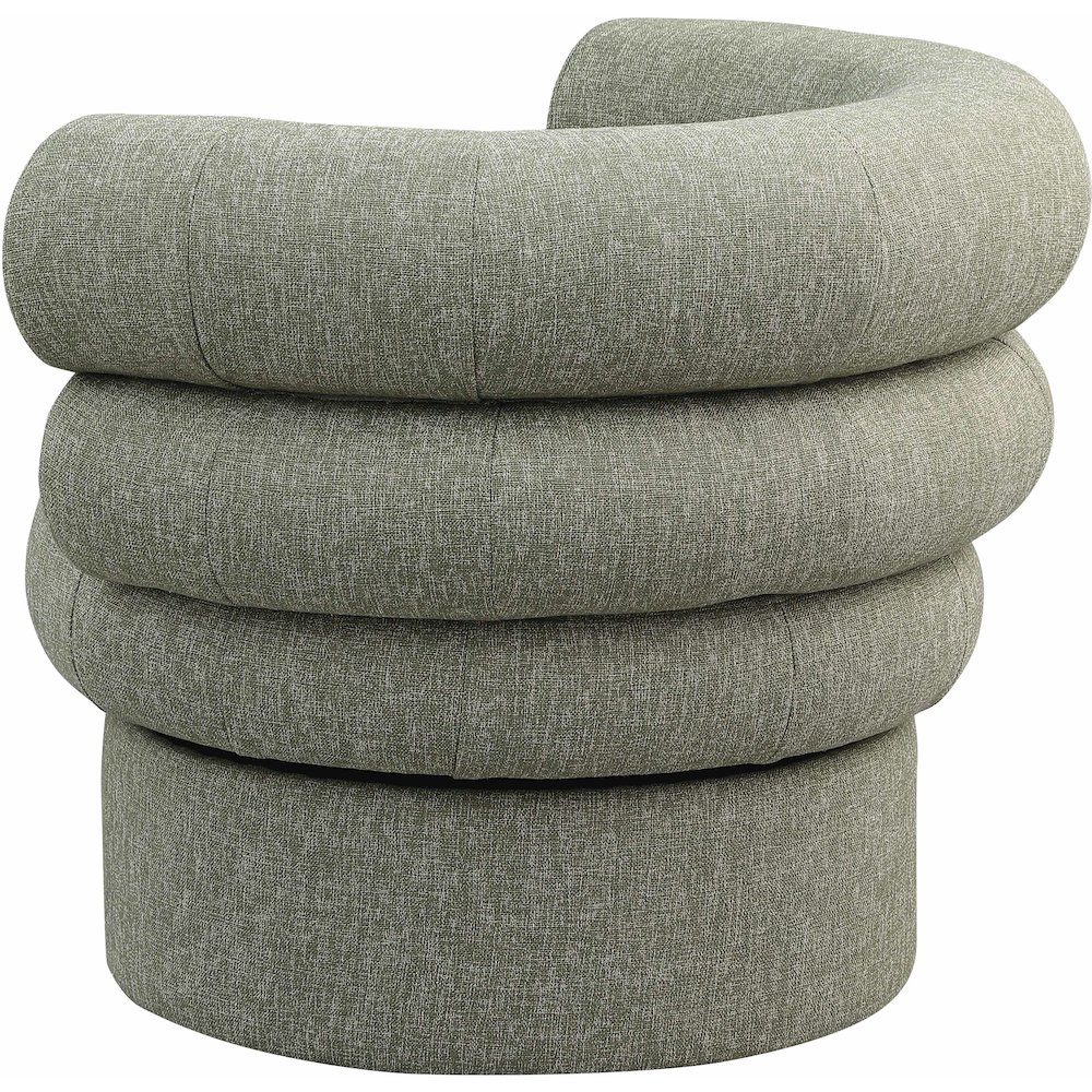 Valentina Green Linen Textured Fabric Accent Swivel Chair. Picture 5