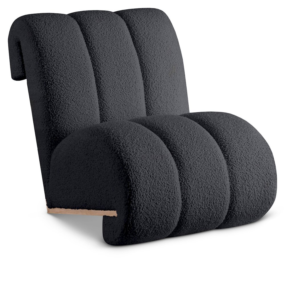 Swoon Black Faux Sheepskin Accent Chair. Picture 1