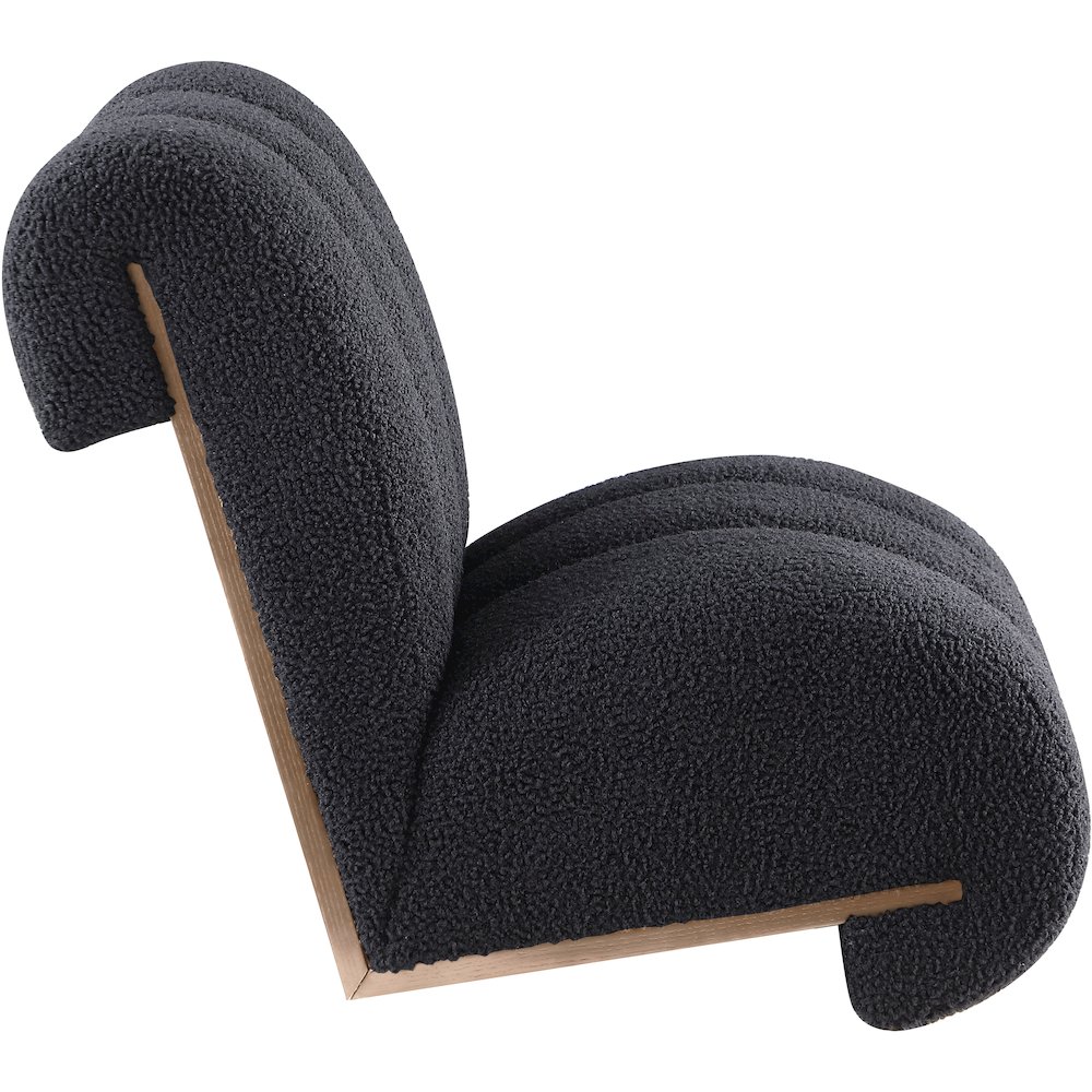 Swoon Black Faux Sheepskin Accent Chair. Picture 3