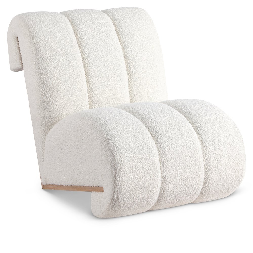 Swoon Cream Faux Sheepskin Accent Chair. Picture 1