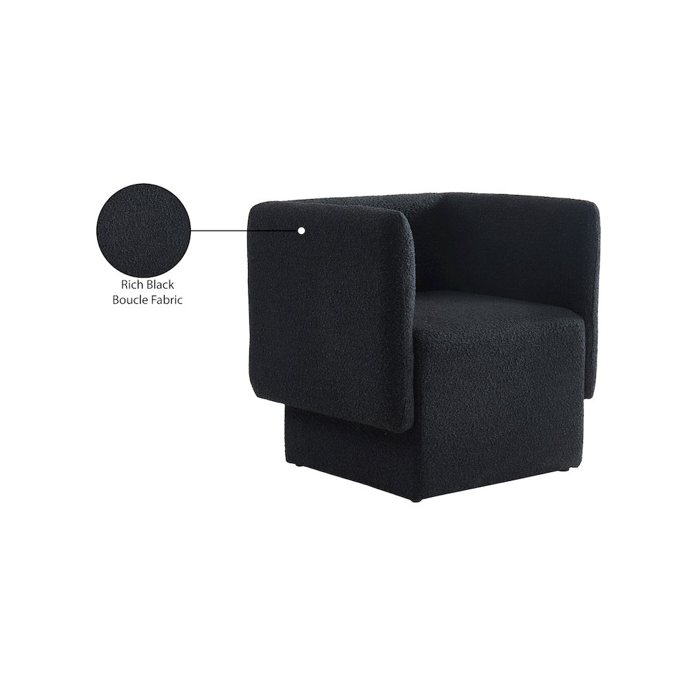 Vera Black Boucle Fabric Accent Chair. Picture 6