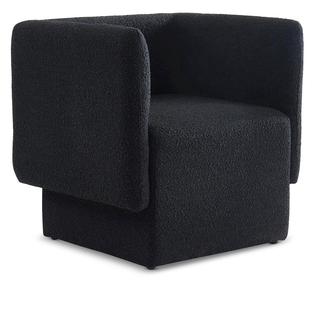 Vera Black Boucle Fabric Accent Chair. Picture 1