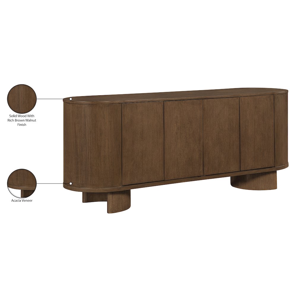Caldra Brown Oak Veneer And Solid Wood Sideboard/Buffet. Picture 12