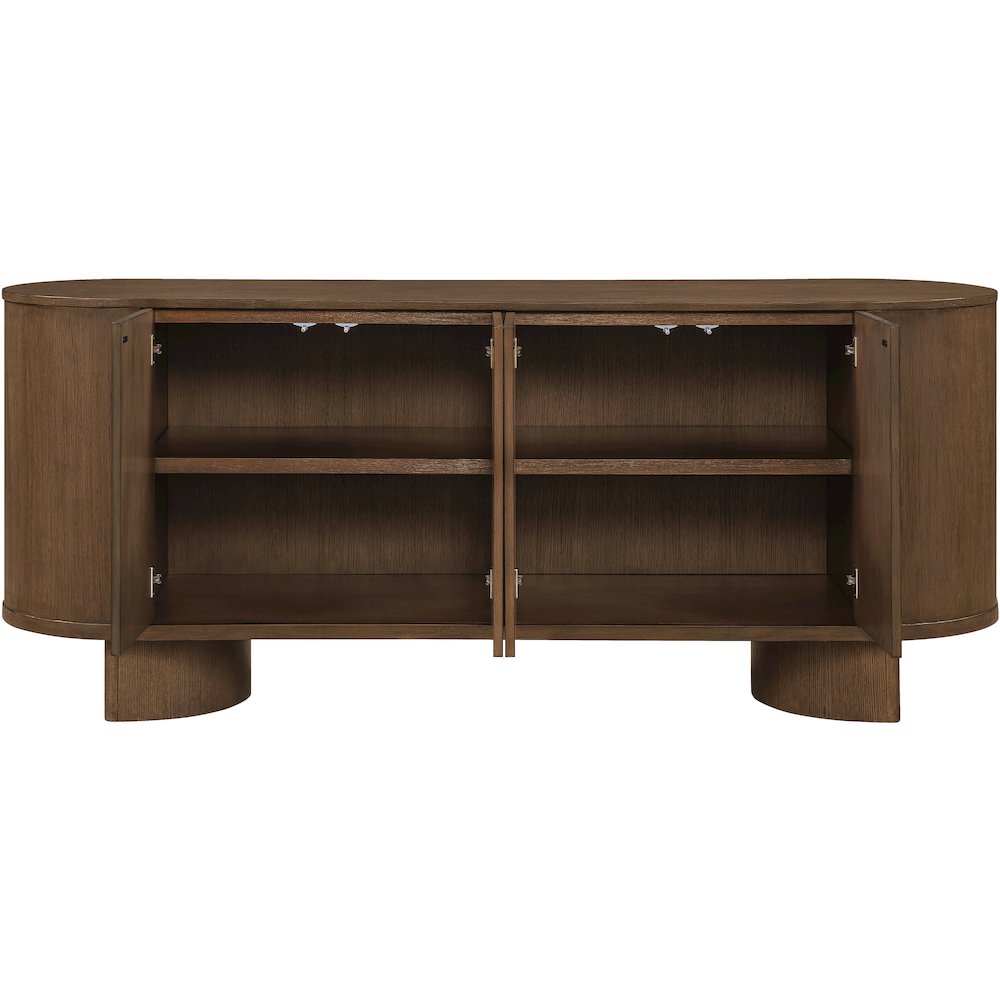 Caldra Brown Oak Veneer And Solid Wood Sideboard/Buffet. Picture 4