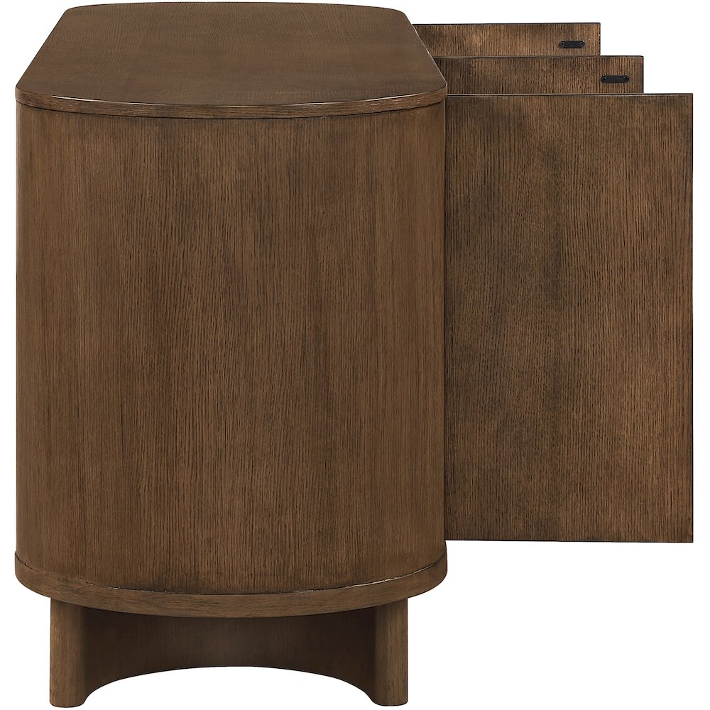 Caldra Brown Oak Veneer And Solid Wood Sideboard/Buffet. Picture 6