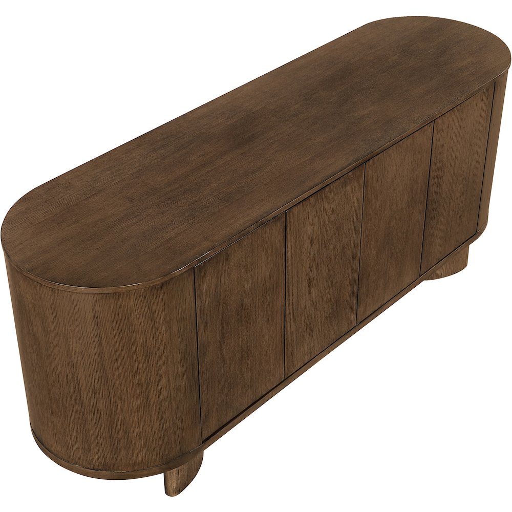 Caldra Brown Oak Veneer And Solid Wood Sideboard/Buffet. Picture 8