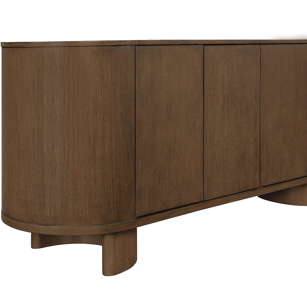 Caldra Brown Oak Veneer And Solid Wood Sideboard/Buffet. Picture 9
