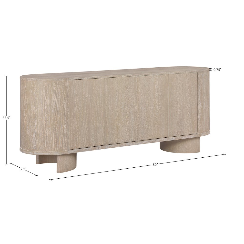 Caldra Natural Oak Veneer And Solid Wood Sideboard/Buffet. Picture 11