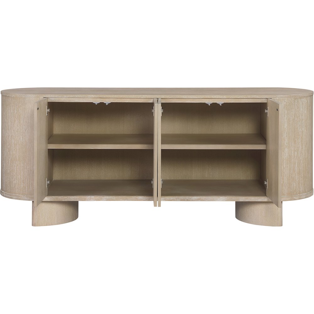 Caldra Natural Oak Veneer And Solid Wood Sideboard/Buffet. Picture 4