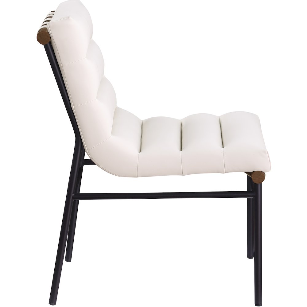 Burke Cream Vegan Leather Dining Chair, Set of 2. Picture 3