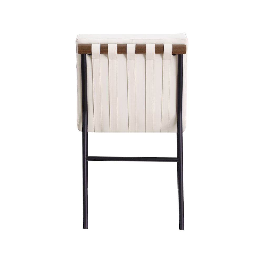 Burke Cream Vegan Leather Dining Chair, Set of 2. Picture 4