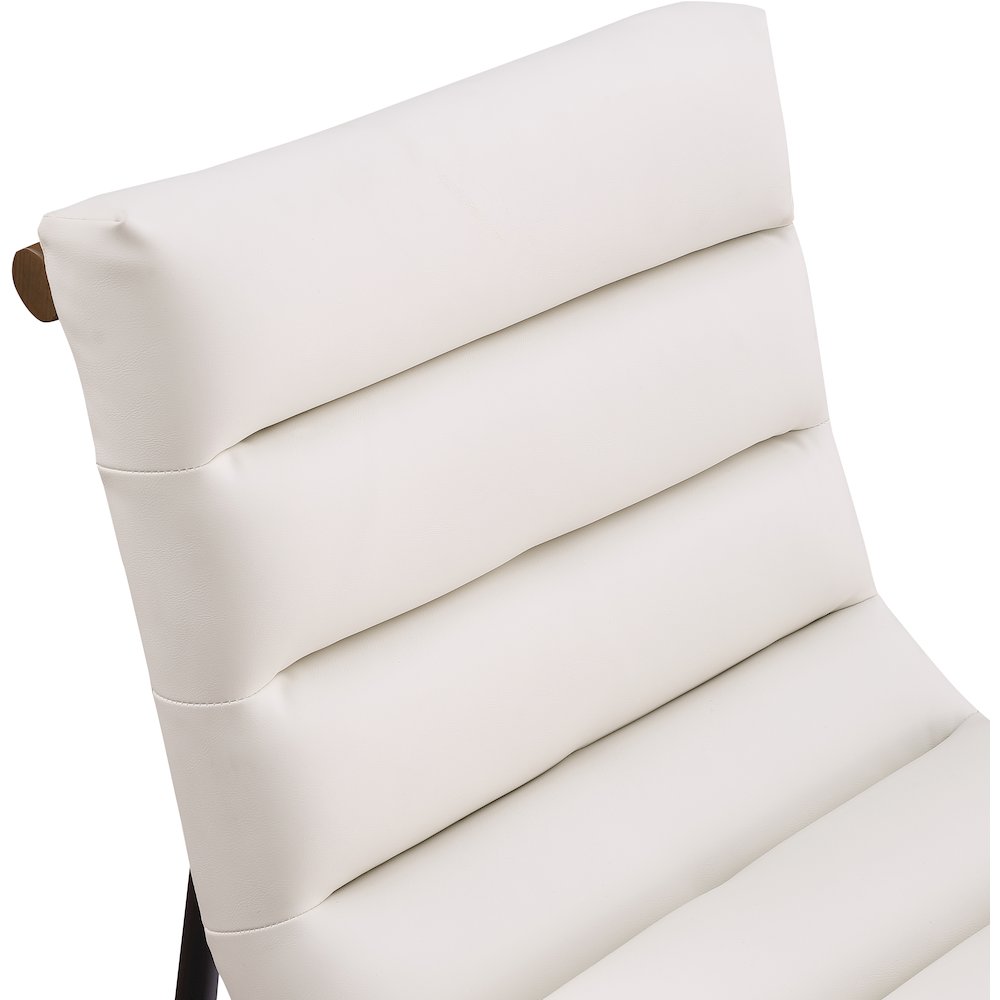 Burke Cream Vegan Leather Dining Chair, Set of 2. Picture 6