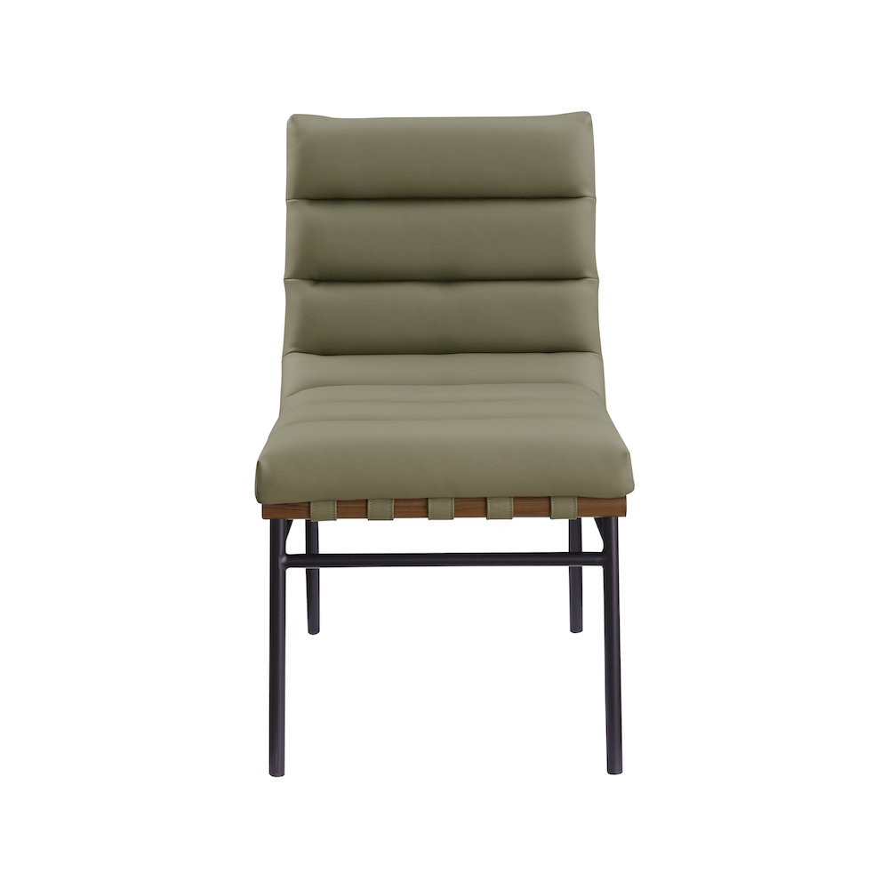 Burke Olive Vegan Leather Dining Chair, Set of 2. Picture 2
