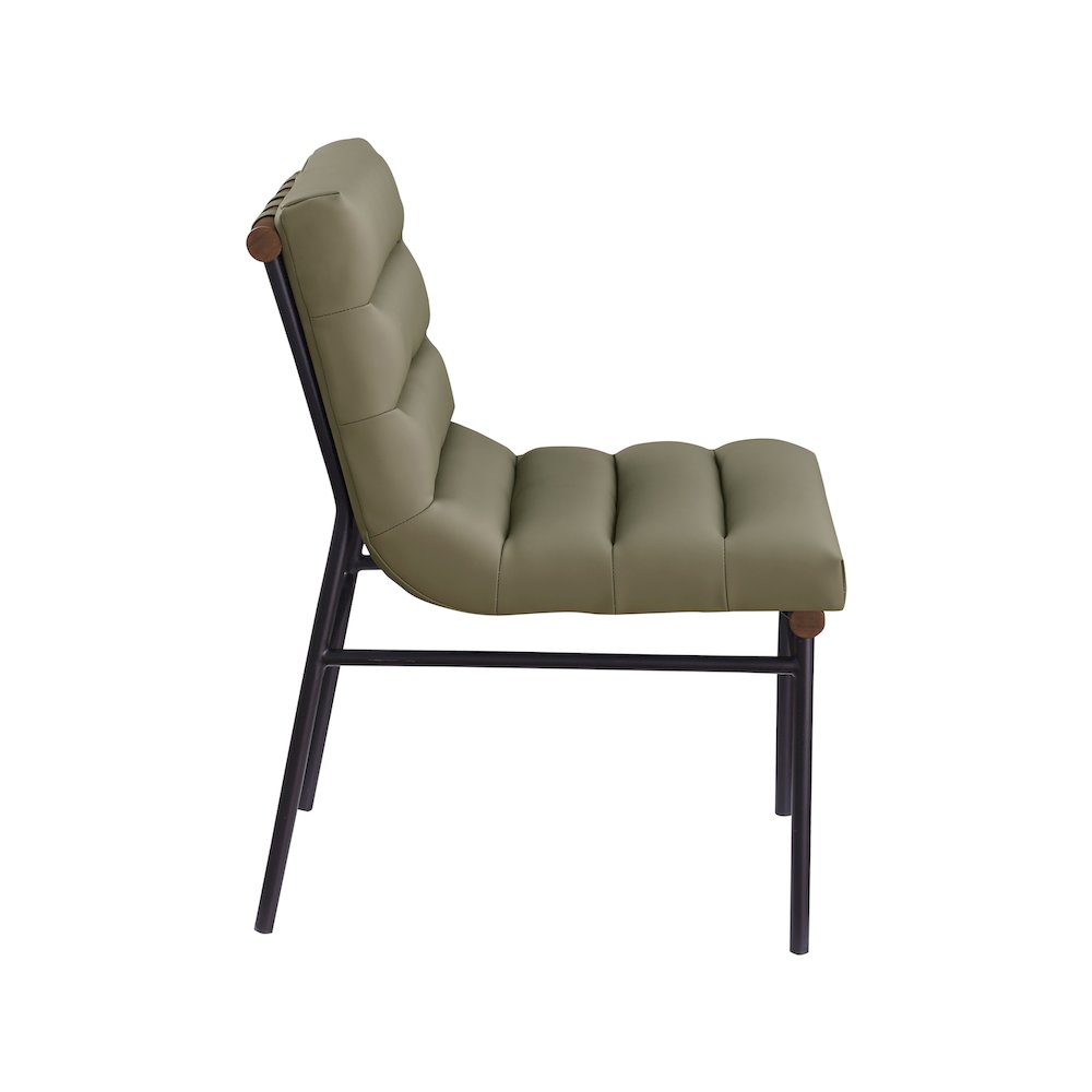 Burke Olive Vegan Leather Dining Chair, Set of 2. Picture 3