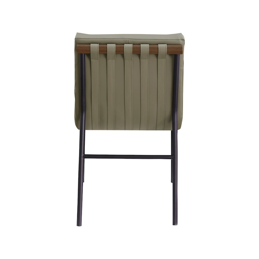 Burke Olive Vegan Leather Dining Chair, Set of 2. Picture 4