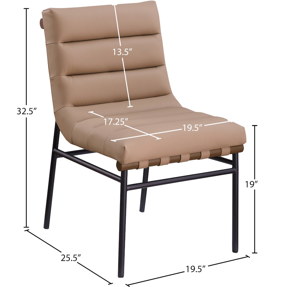 Burke Tan Vegan Leather Dining Chair, Set of 2. Picture 7