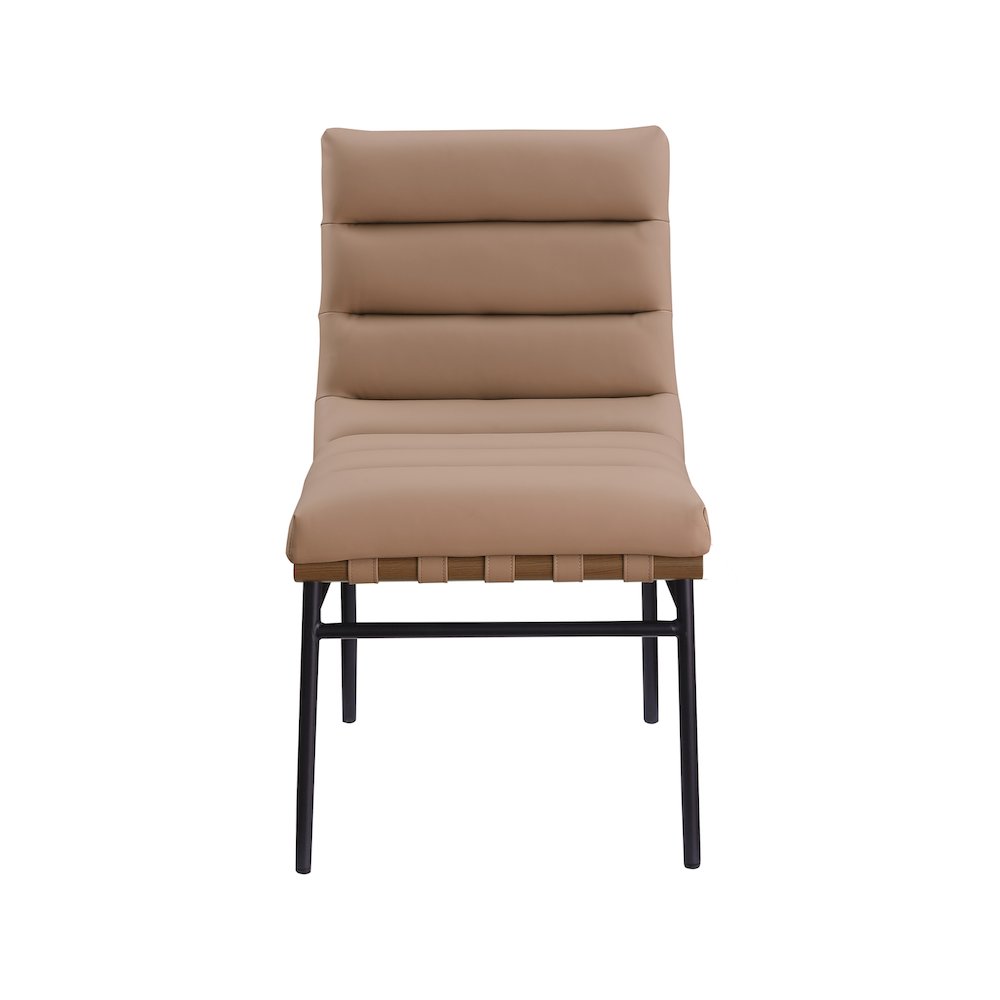 Burke Tan Vegan Leather Dining Chair, Set of 2. Picture 2