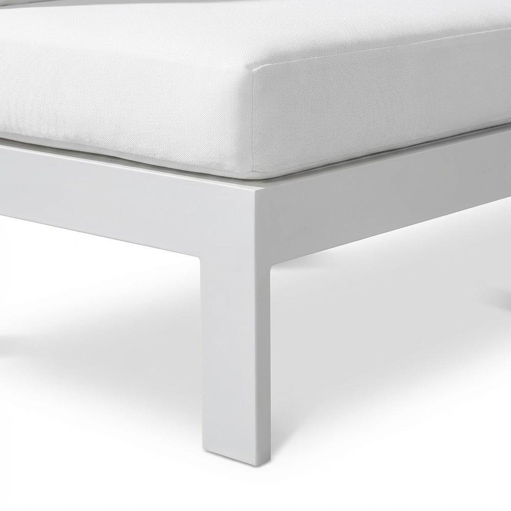White Fabric Outdoor Patio Modular Sectional With Contemporary Style. Picture 6
