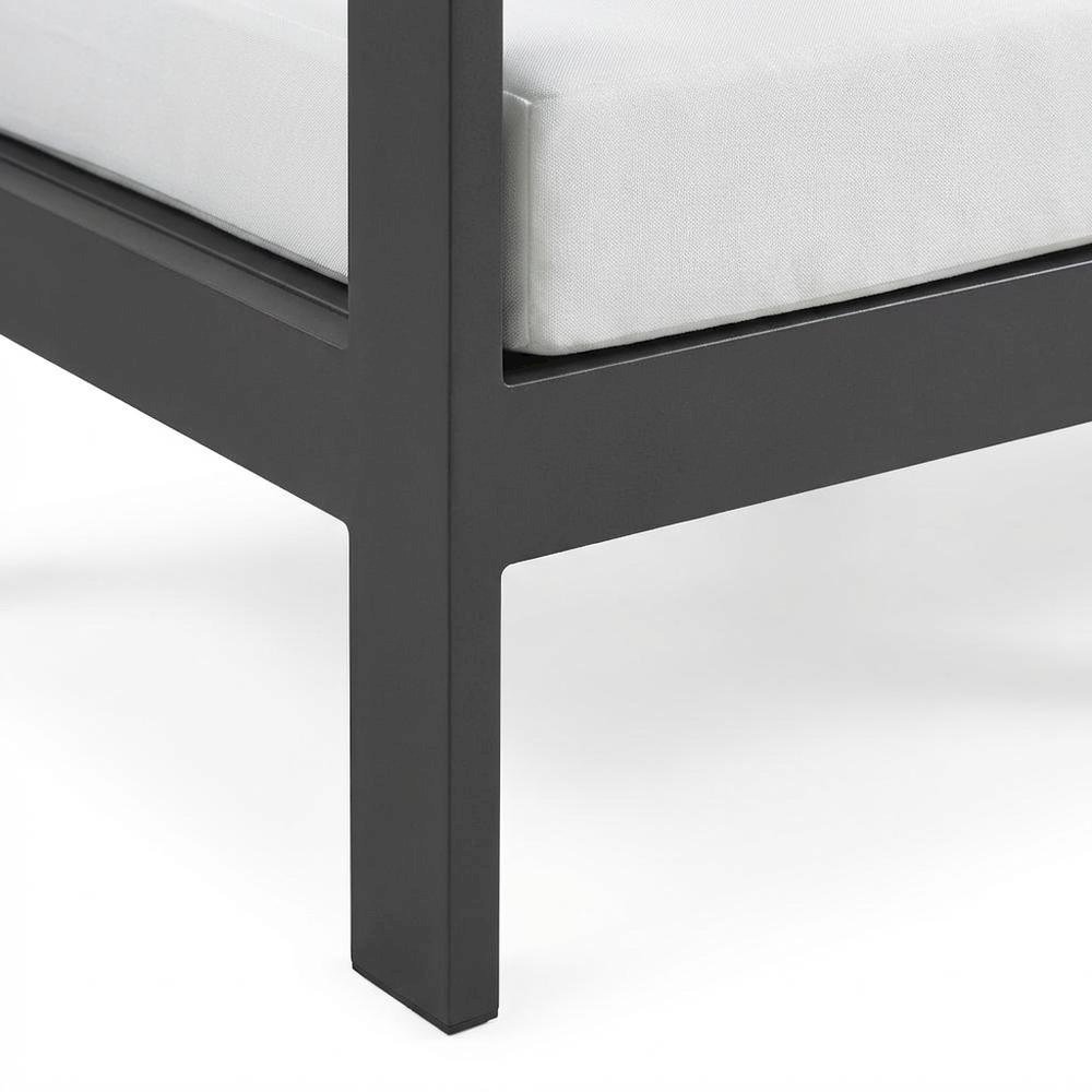 White Fabric Outdoor Modular Sofa, Contemporary Style, Comfortable Back Support. Picture 6