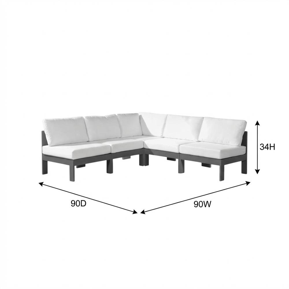 White Fabric Outdoor Modular Sectional With Contemporary Style For Patio. Picture 7