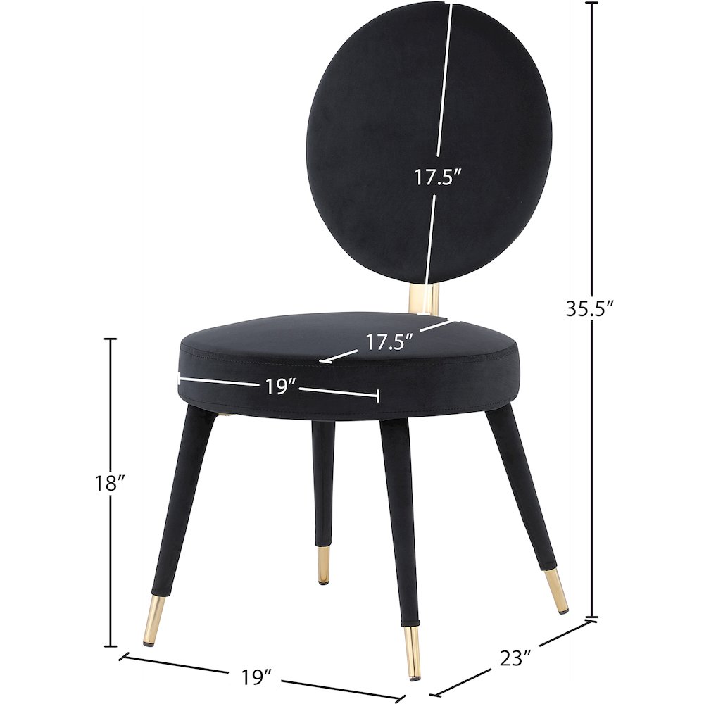 Brandy Black Velvet Dining Chair, Set of 2. Picture 5
