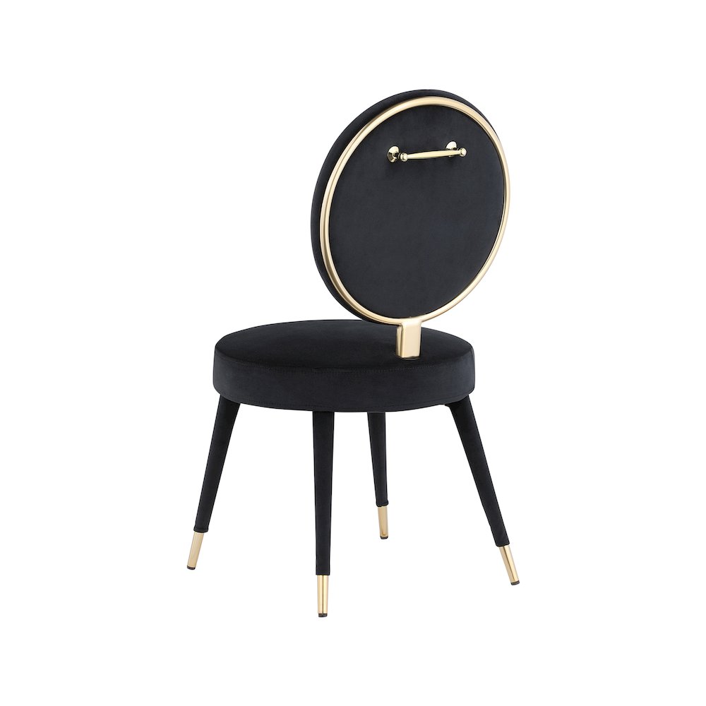Brandy Black Velvet Dining Chair, Set of 2. Picture 2