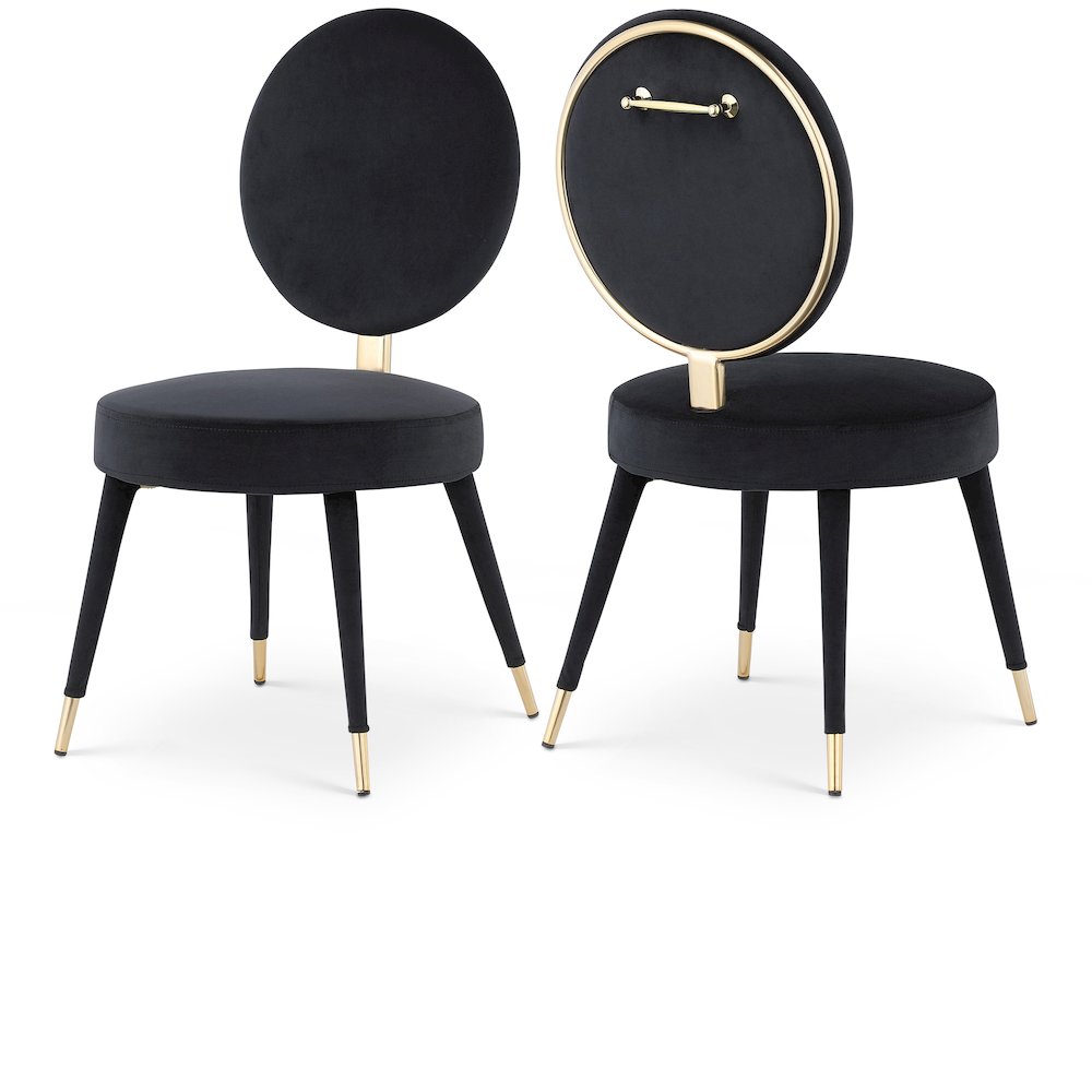 Brandy Black Velvet Dining Chair, Set of 2. Picture 1