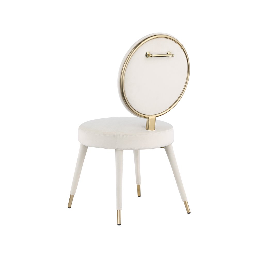Brandy Cream Velvet Dining Chair, Set of 2. Picture 2