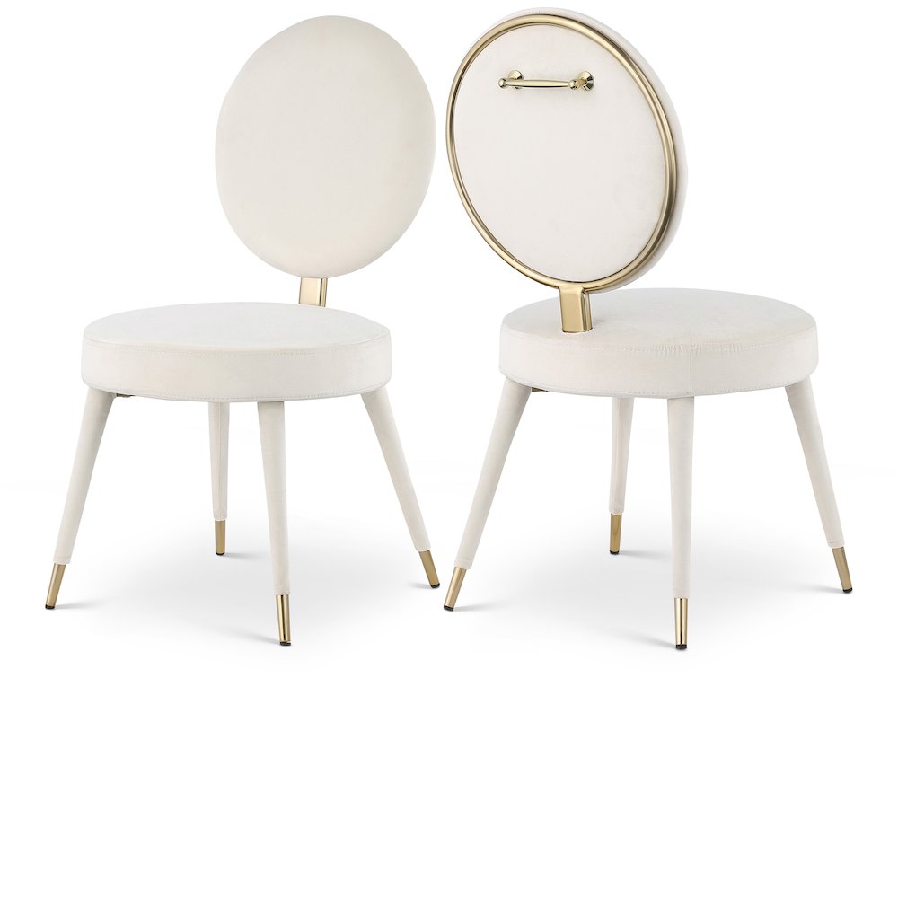 Brandy Cream Velvet Dining Chair, Set of 2. Picture 1