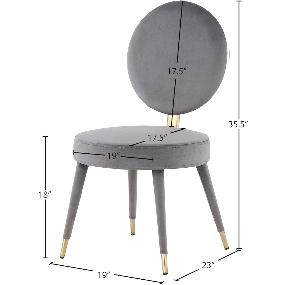 Brandy Grey Velvet Dining Chair, Set of 2. Picture 5