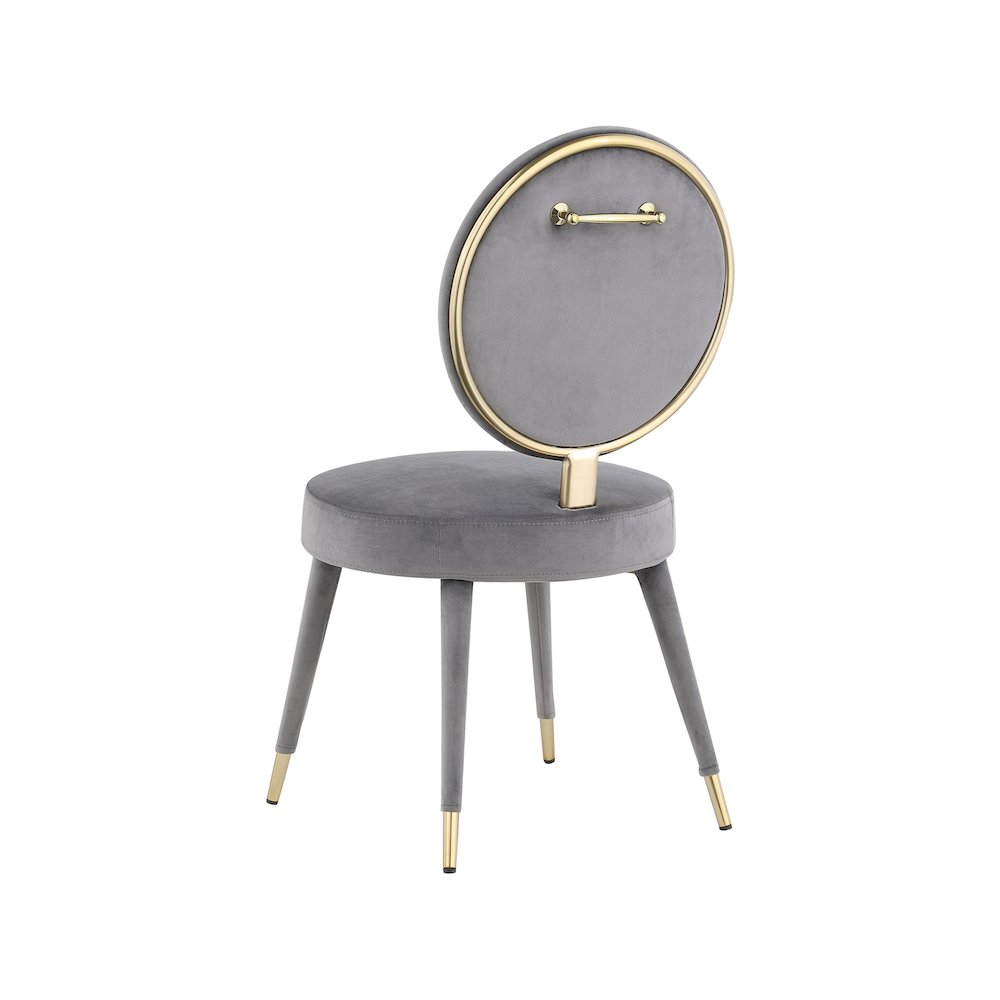 Brandy Grey Velvet Dining Chair, Set of 2. Picture 2