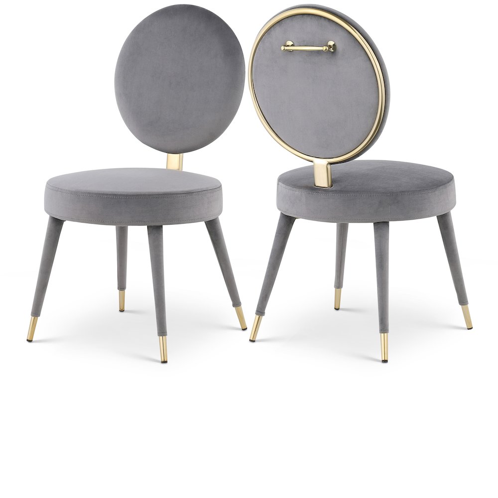 Brandy Grey Velvet Dining Chair, Set of 2. Picture 1