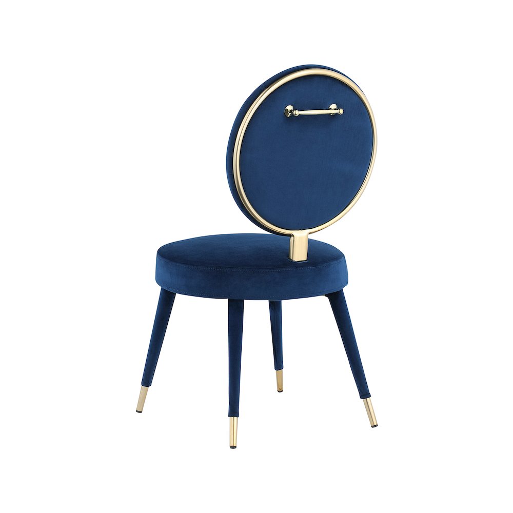 Brandy Navy Velvet Dining Chair, Set of 2. Picture 2