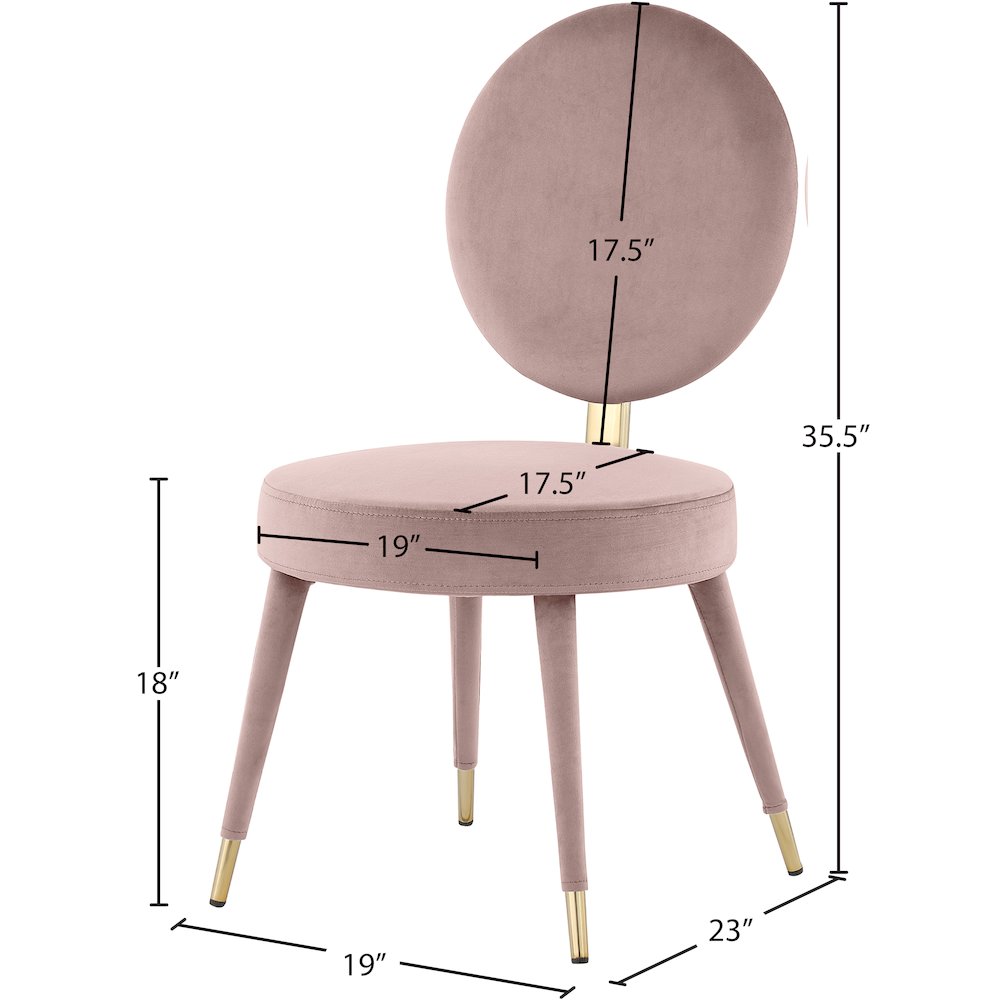Brandy Pink Velvet Dining Chair, Set of 2. Picture 5