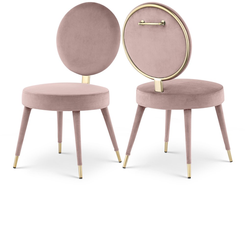Brandy Pink Velvet Dining Chair, Set of 2. Picture 1