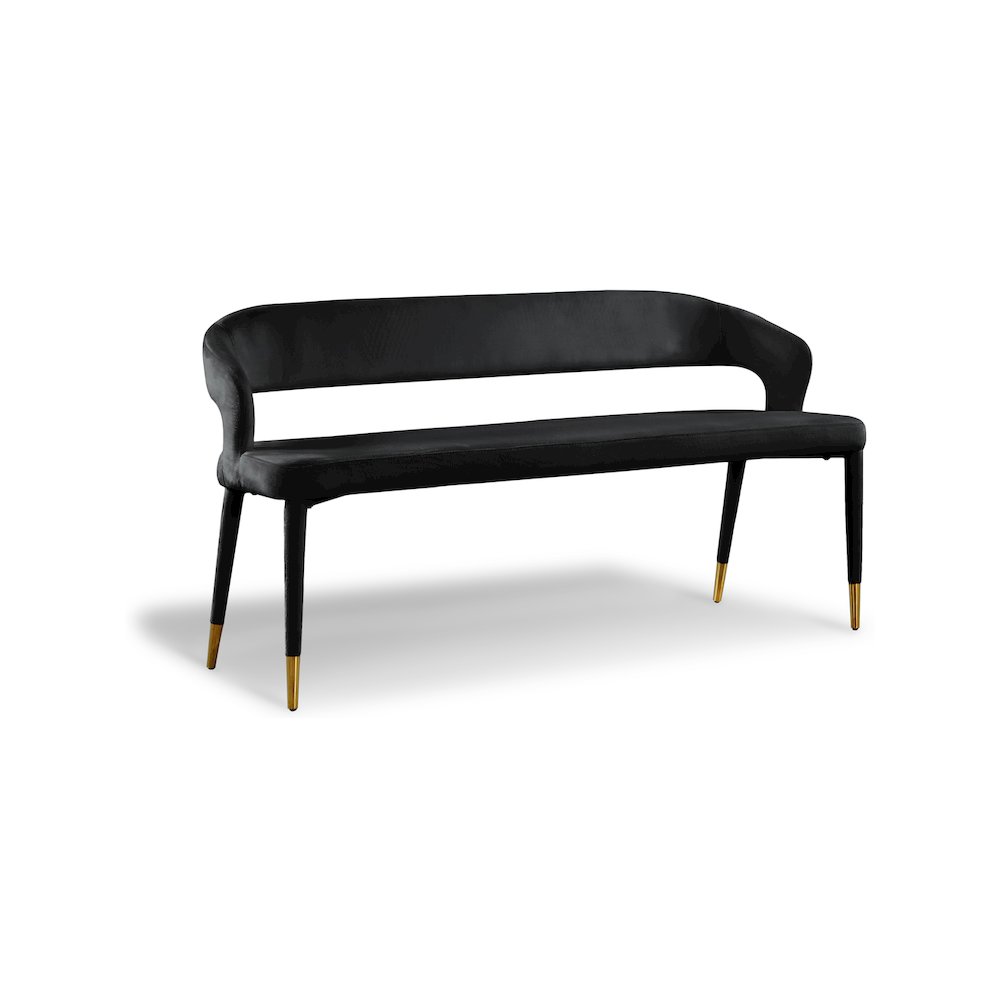 Destiny Black Velvet Bench. Picture 1