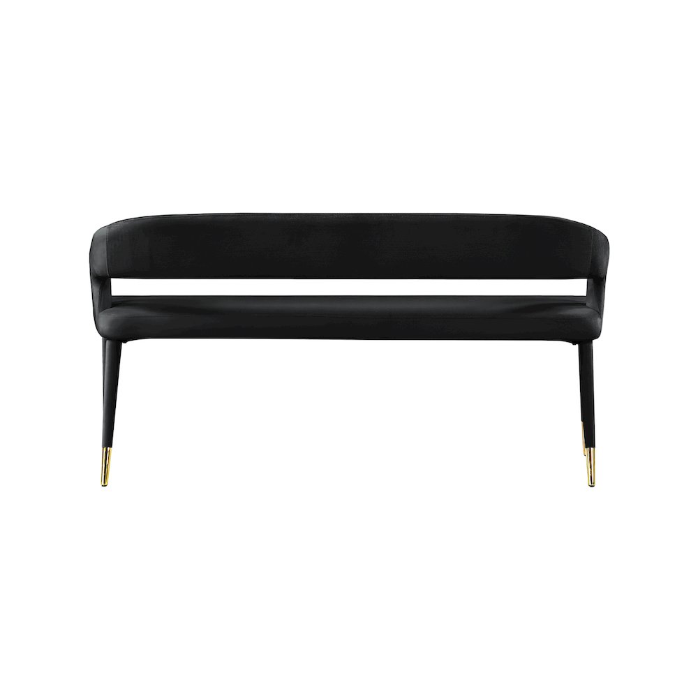 Destiny Black Velvet Bench. Picture 2