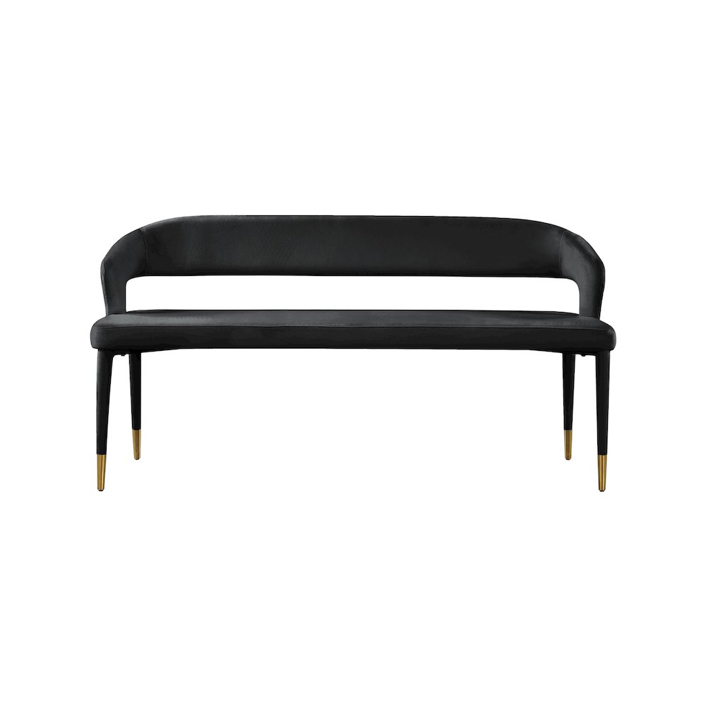 Destiny Black Velvet Bench. Picture 3