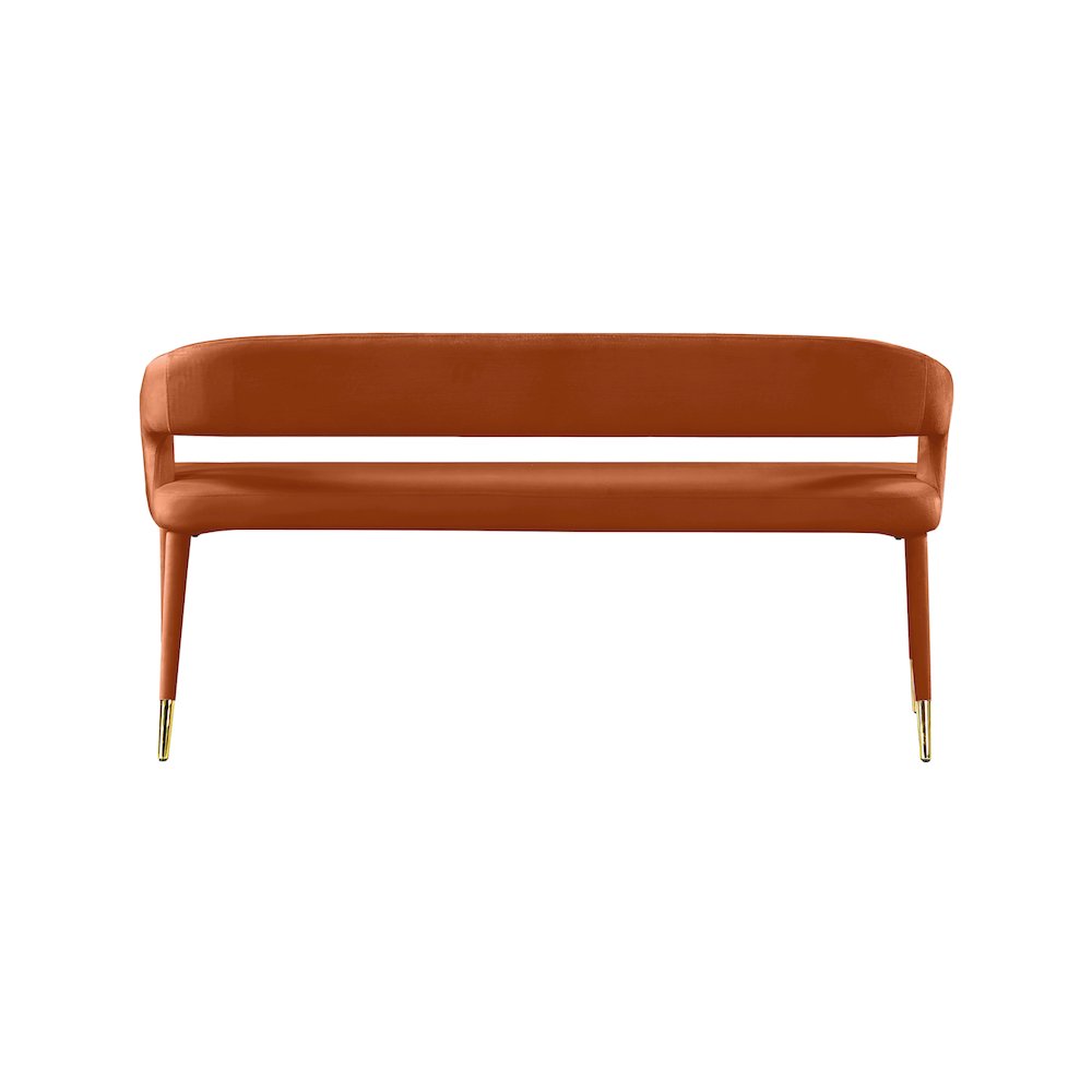 Destiny Cognac Velvet Bench. Picture 2