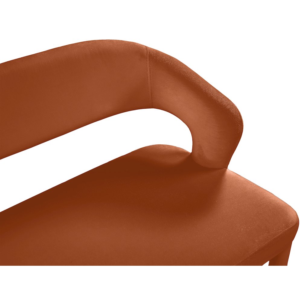 Destiny Cognac Velvet Bench. Picture 5
