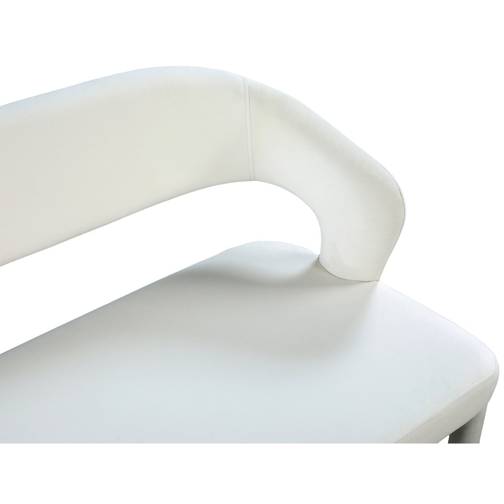 Destiny Cream Velvet Bench. Picture 5
