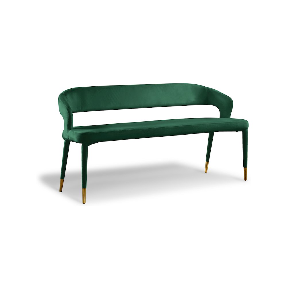 Destiny Green Velvet Bench. Picture 1