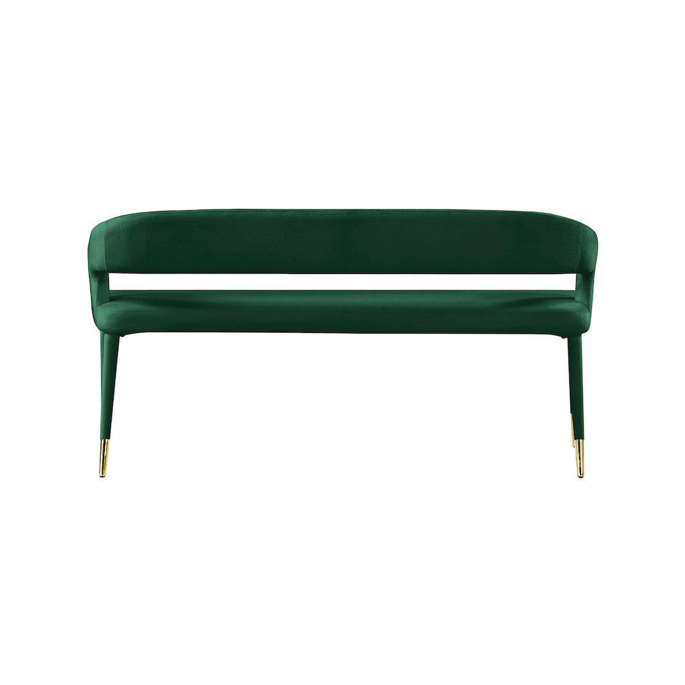 Destiny Green Velvet Bench. Picture 2