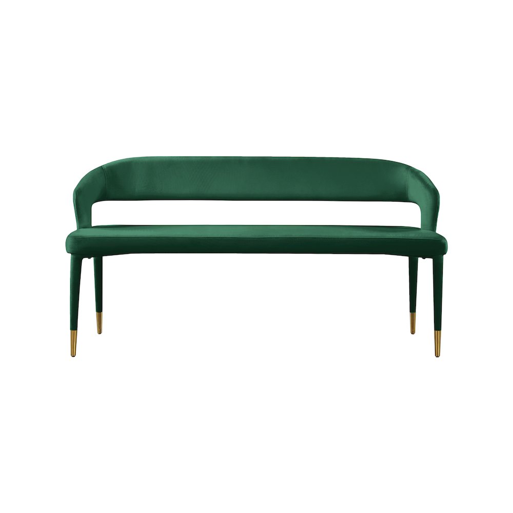 Destiny Green Velvet Bench. Picture 3