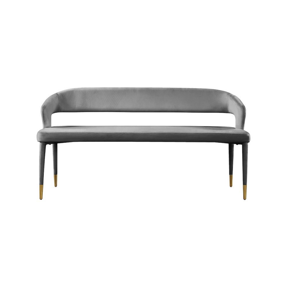 Destiny Grey Velvet Bench. Picture 3
