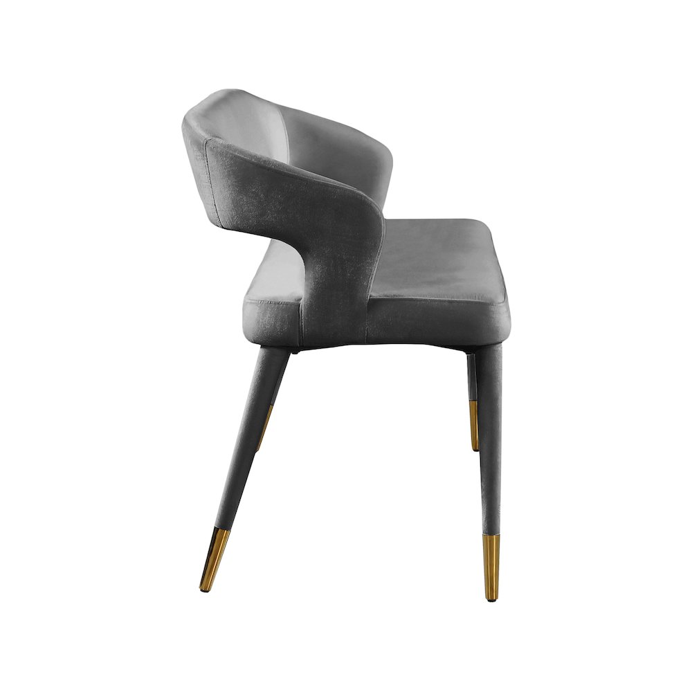 Destiny Grey Velvet Bench. Picture 4