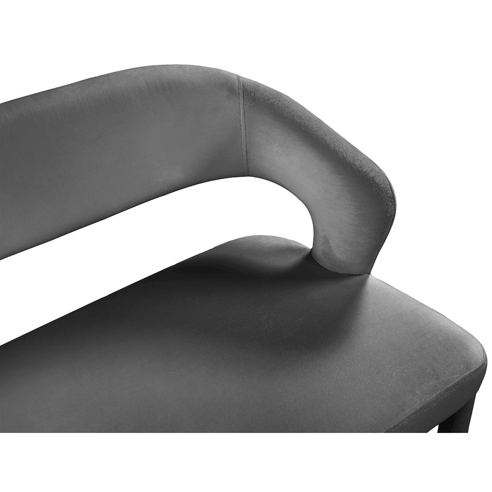Destiny Grey Velvet Bench. Picture 5