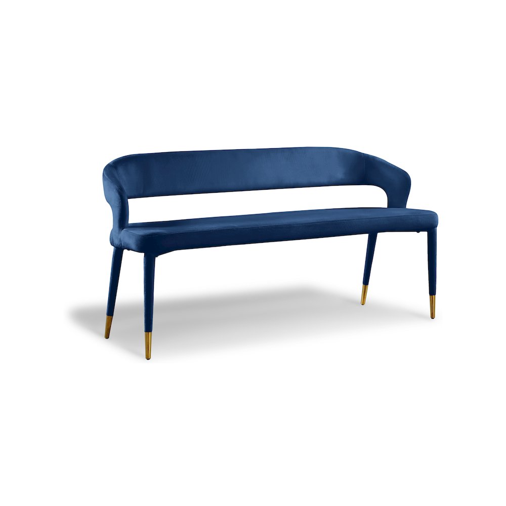 Destiny Navy Velvet Bench. Picture 1