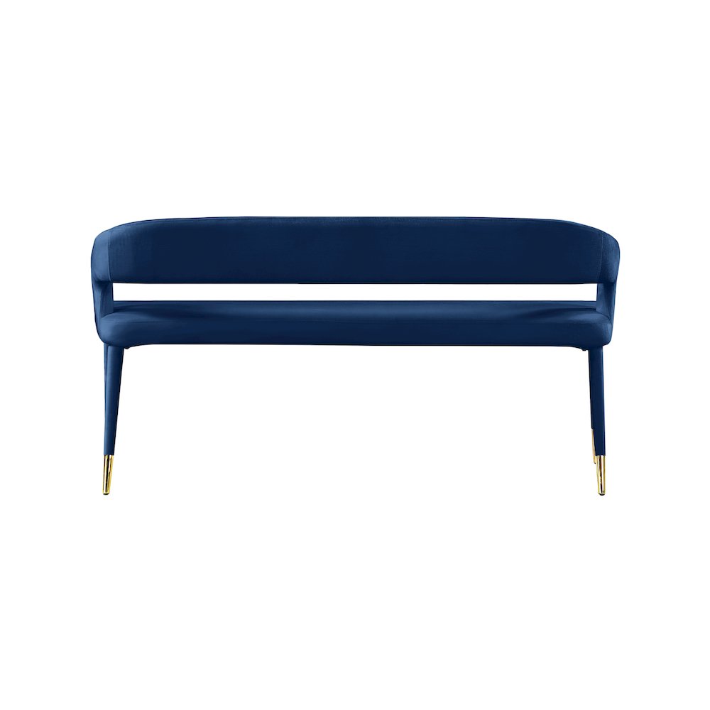Destiny Navy Velvet Bench. Picture 2